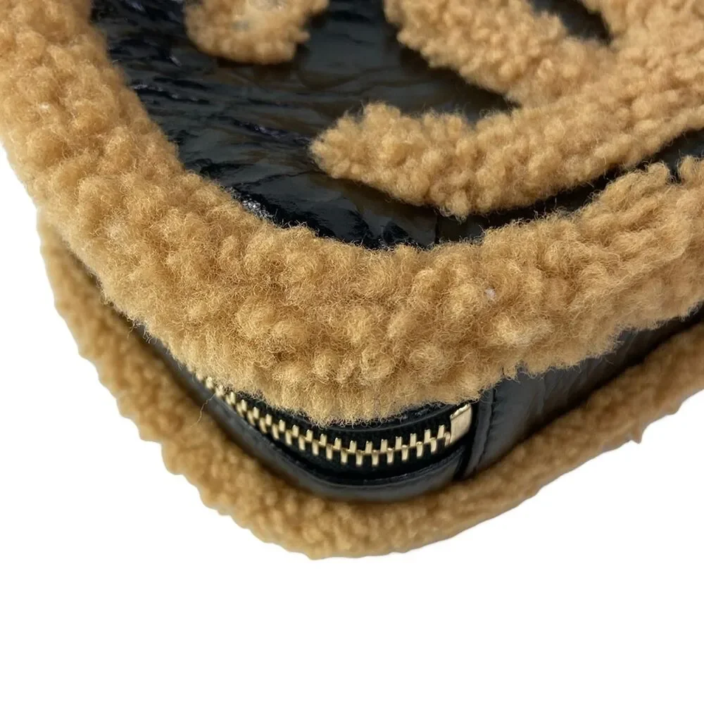 Chanel CC Fan Bum Bag Black Light Brown